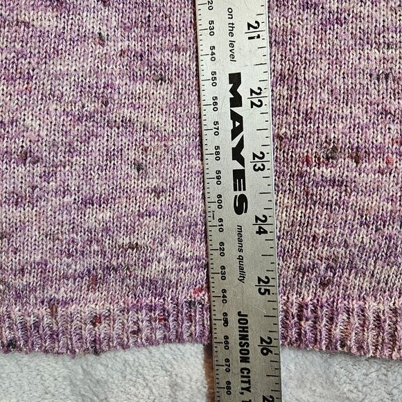 Colette Marled Knit Fringe Cowl Womens XL Purple Sweater Career career Preppy - Picture 4 of 10